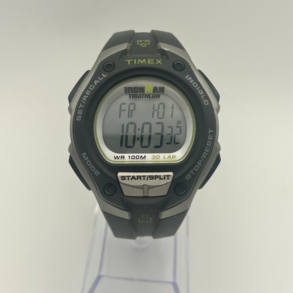 Black & Silver Timex Men's Ironman Triathlon 30-Lap Digital Sports Watch